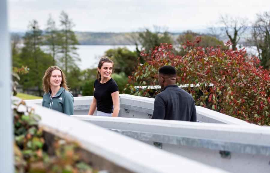 Students chatting on ATU Campus