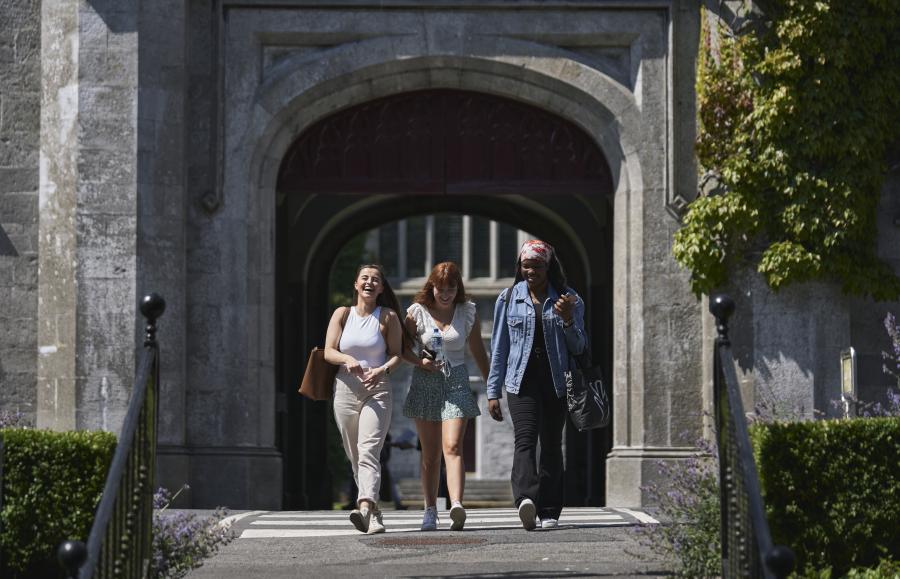 Students walking on campus